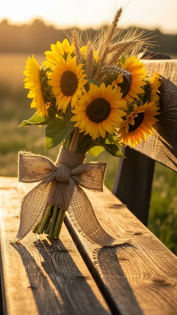 24. Rustic Sunflower and Wheat