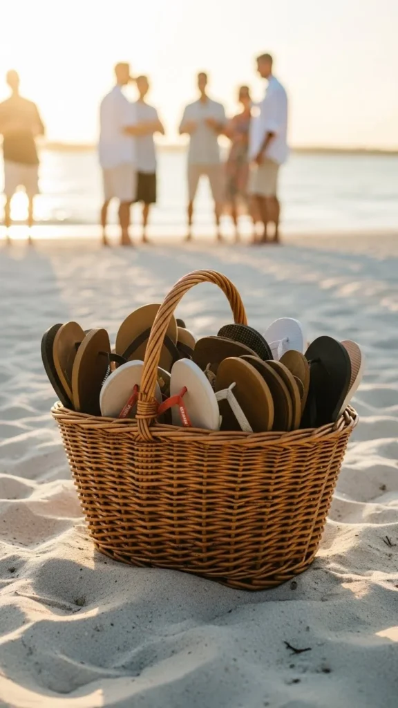 24. Sand-Friendly Footwear Basket