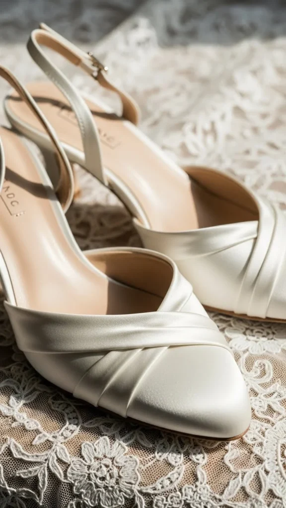 25. Satin Kitten Heel Slingbacks