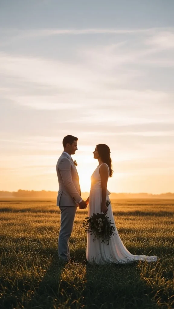 25. Sunrise Elopement with Simple Florals