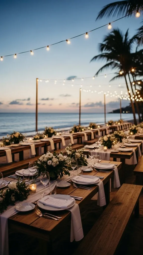 27. Simple Coastal Reception Dinner