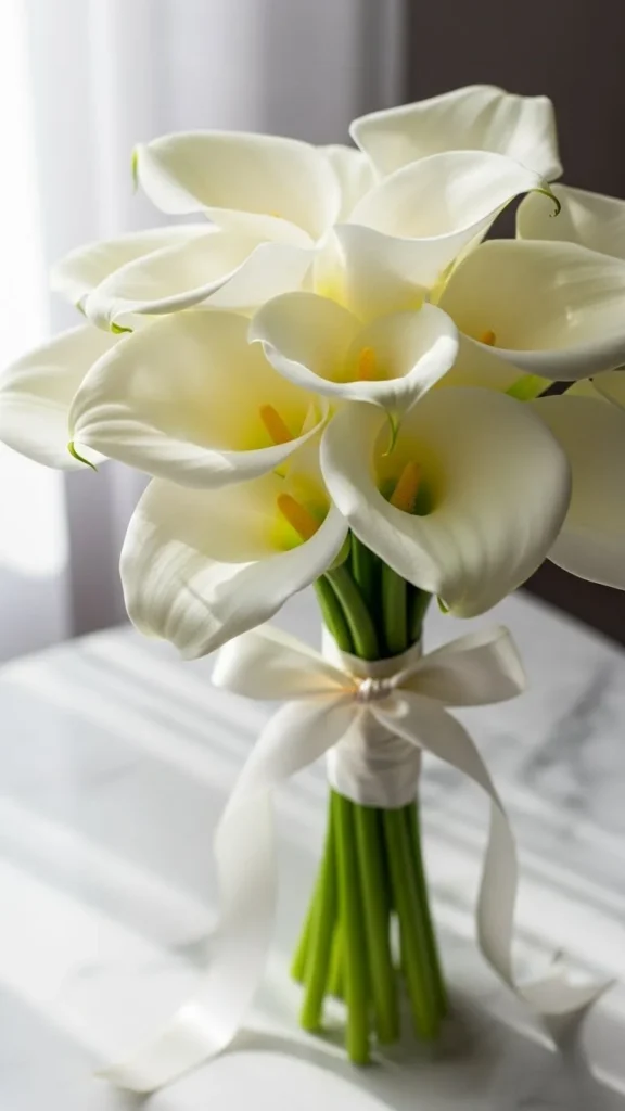 3. Classic White Calla Lilies