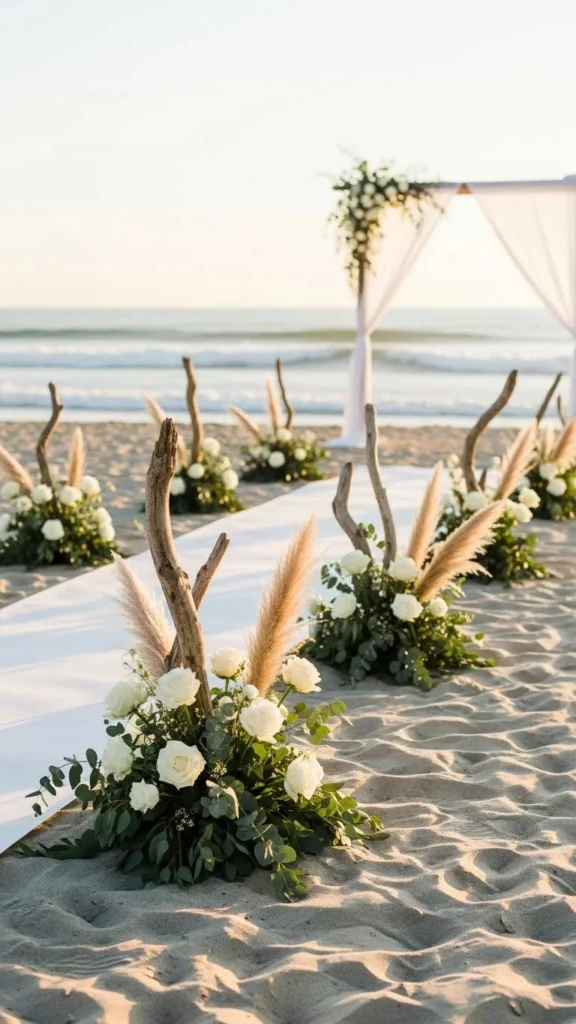 3. Driftwood Aisle Markers