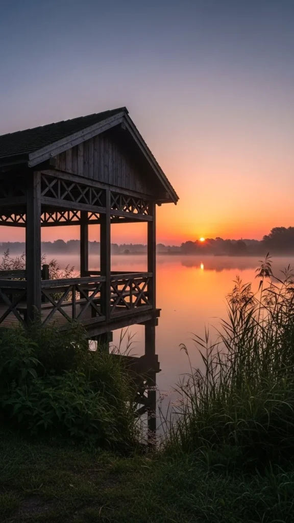 3. Lakeside Pavilion at Sunrise