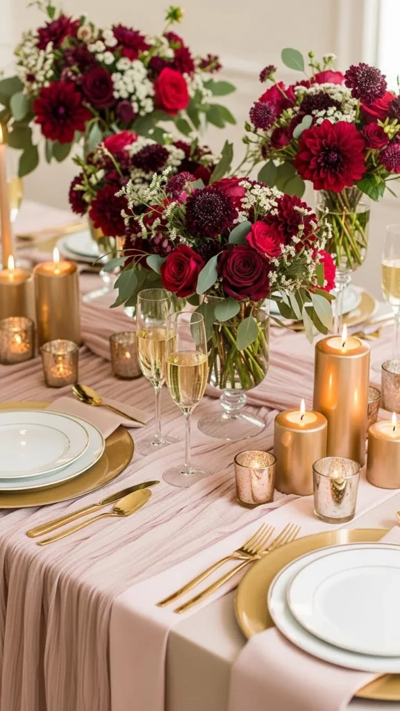 5. Burgundy, Champagne, and Soft Pink