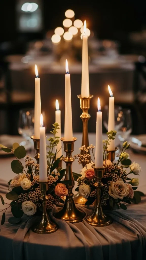5. Soft Candlelit Centerpieces