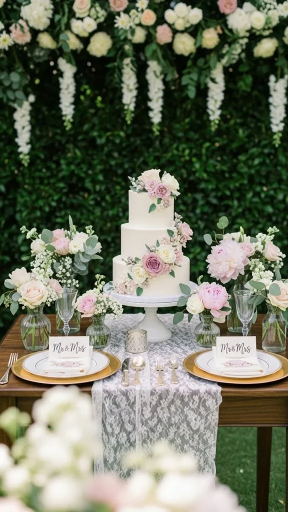 7. Floral Cake Table Backdrop