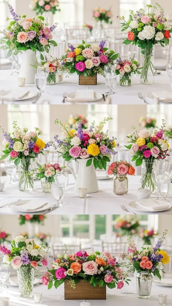 7. Mismatched Centerpieces