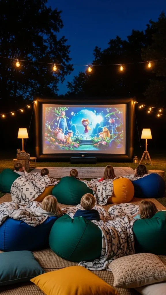 7. Outdoor Movie Corner