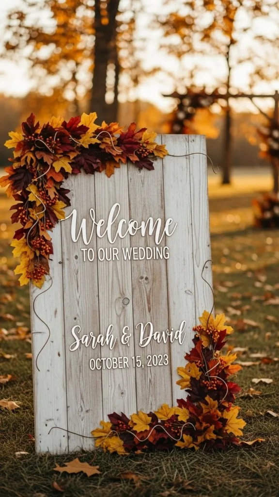 8. Fall-Inspired Welcome Sign