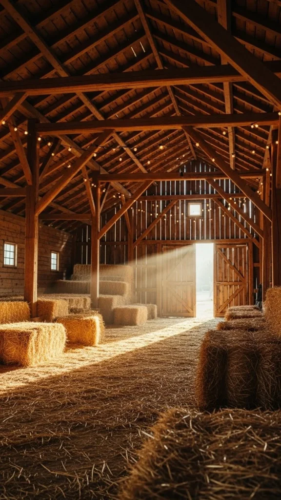 8. Rustic Barn with Twinkling Lights