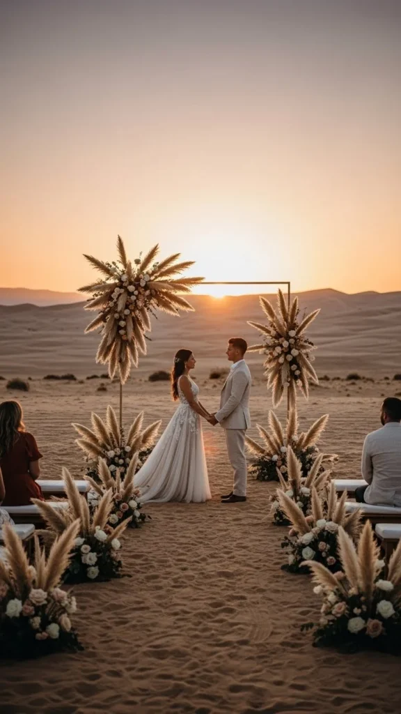 9. Desert Wedding with Pampas Grass