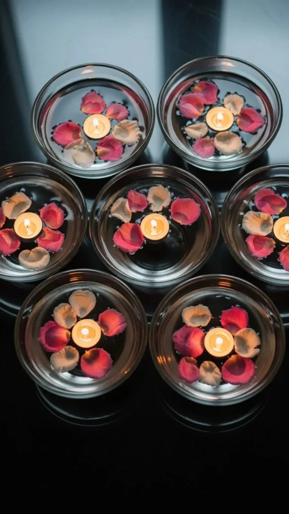 9. Floating Flower Petals in Water