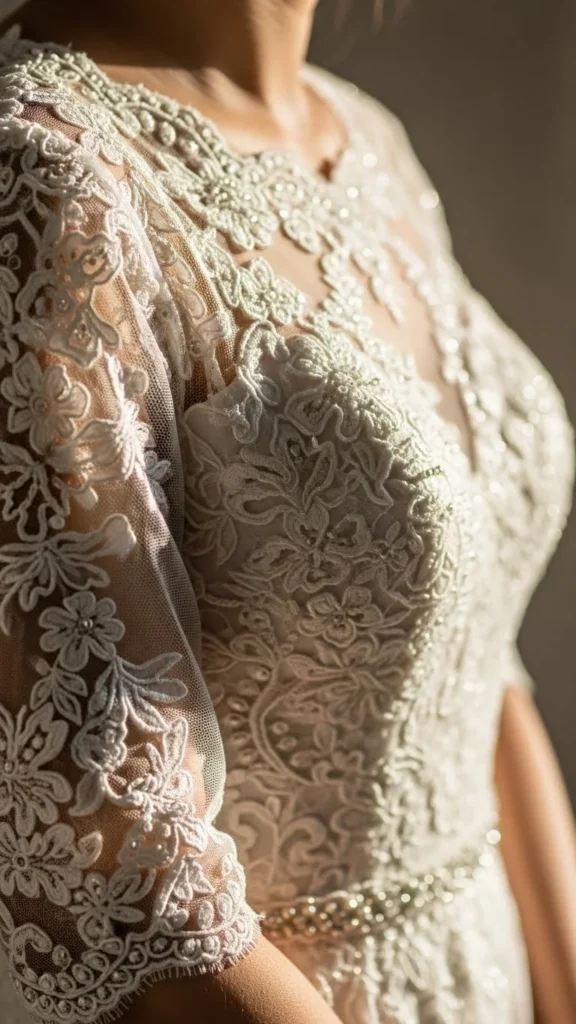 9. Lace Wedding Dress Accents