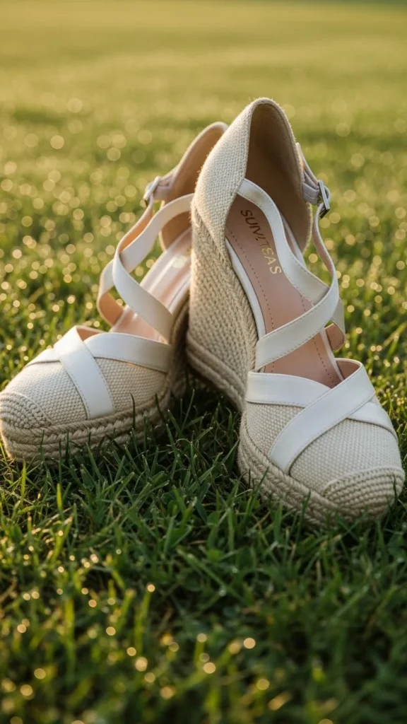 9. Wedge Heels for Outdoor Weddings