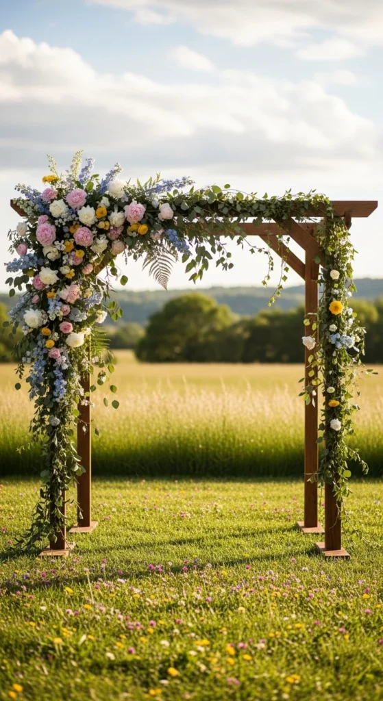 1. Meadow-Inspired Ceremony Arch