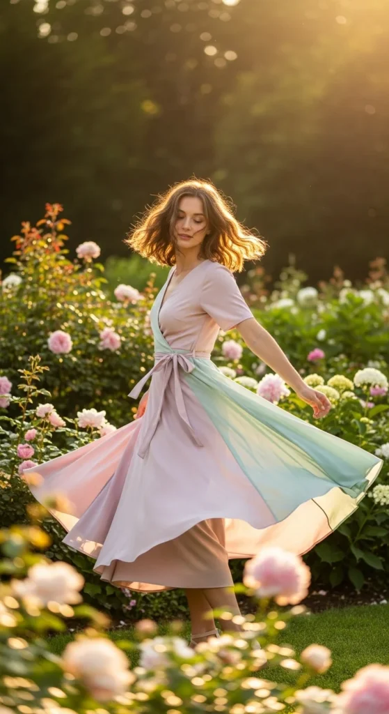 1. Soft Pastel Wrap Dress