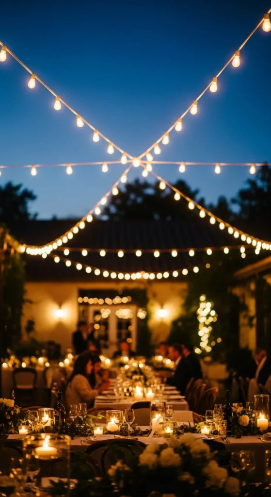 1. String Lights Overhead Canopy