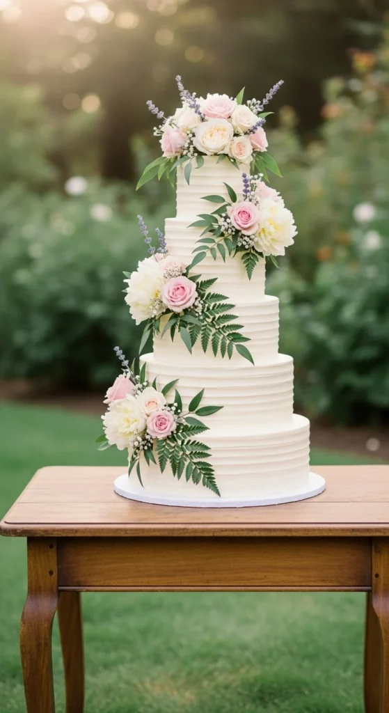 12. Garden-Inspired Wedding Cake