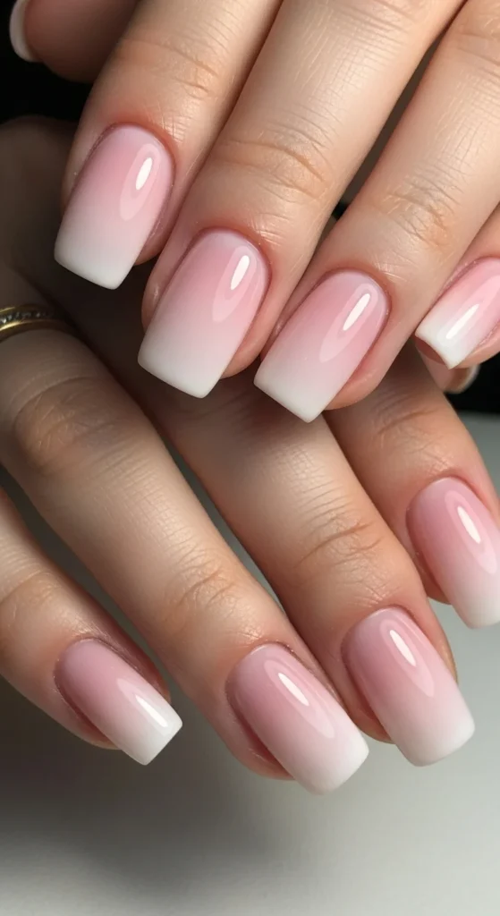 12. Pale Pink Ombre Nails
