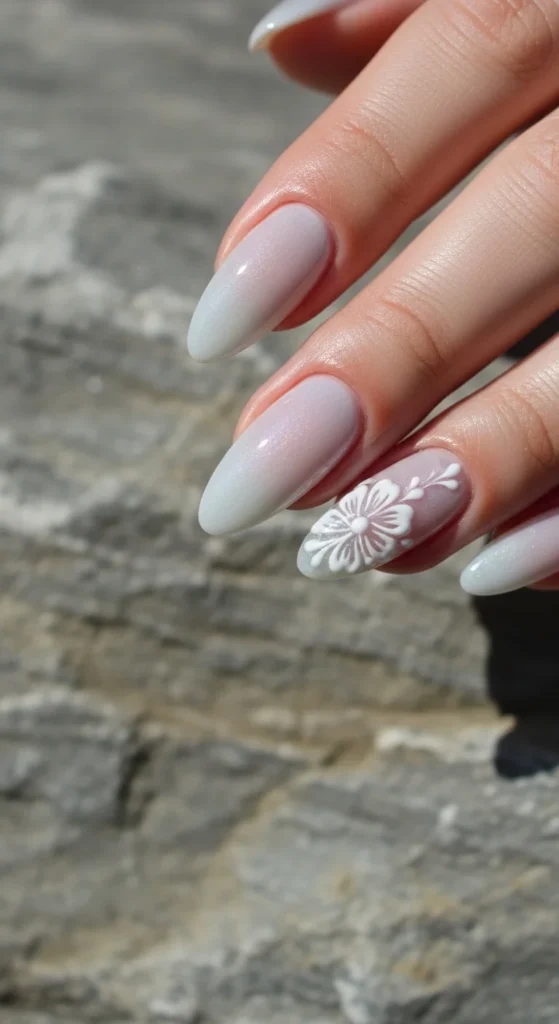 13. Soft Gray Nails