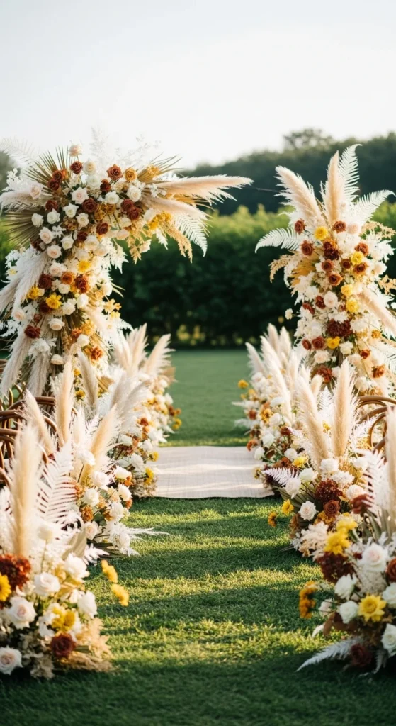 15. Dried Flower Aisle Accents