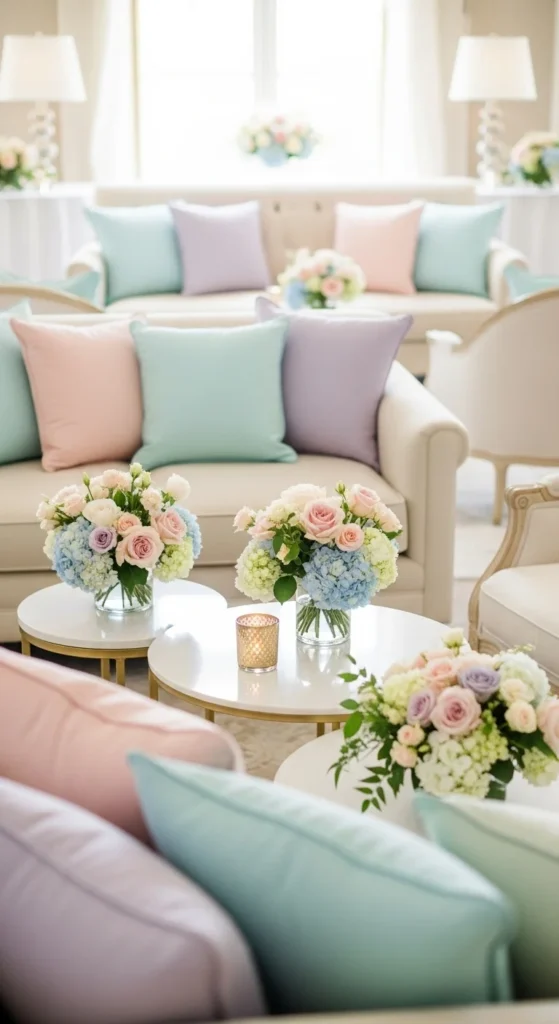 15. Pastel Lounge Area