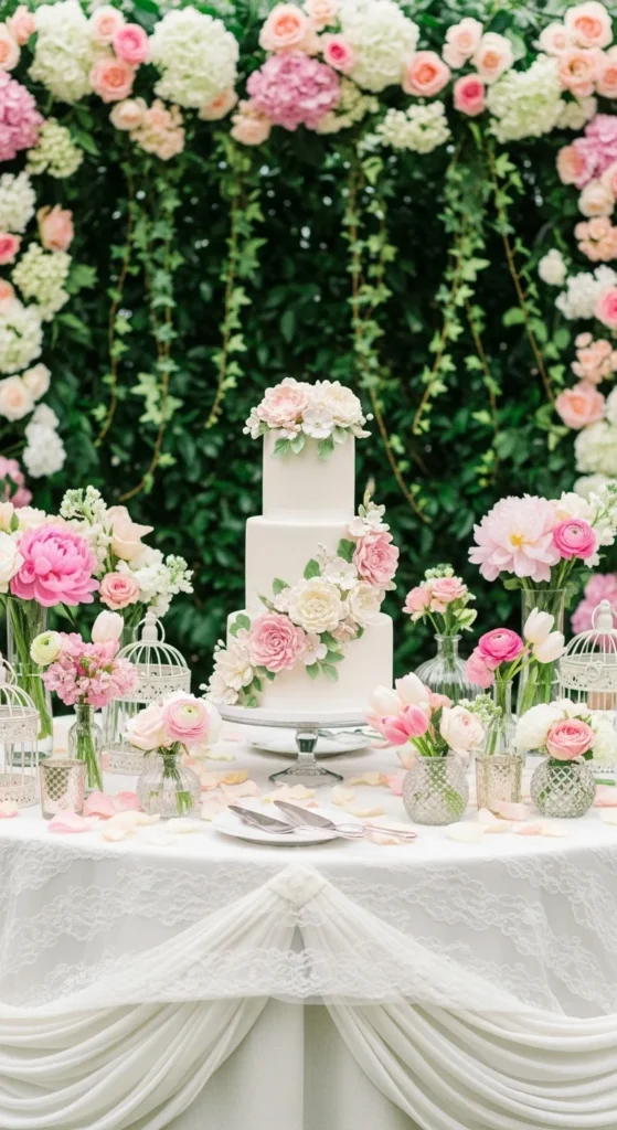 16. Floral Cake Table Backdrop