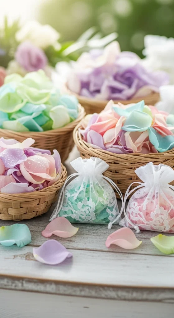 16. Pastel Flower Petals for the Exit