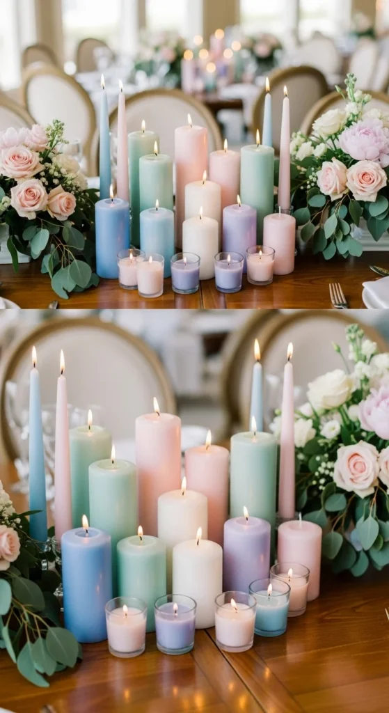 17. Pastel Candle Displays