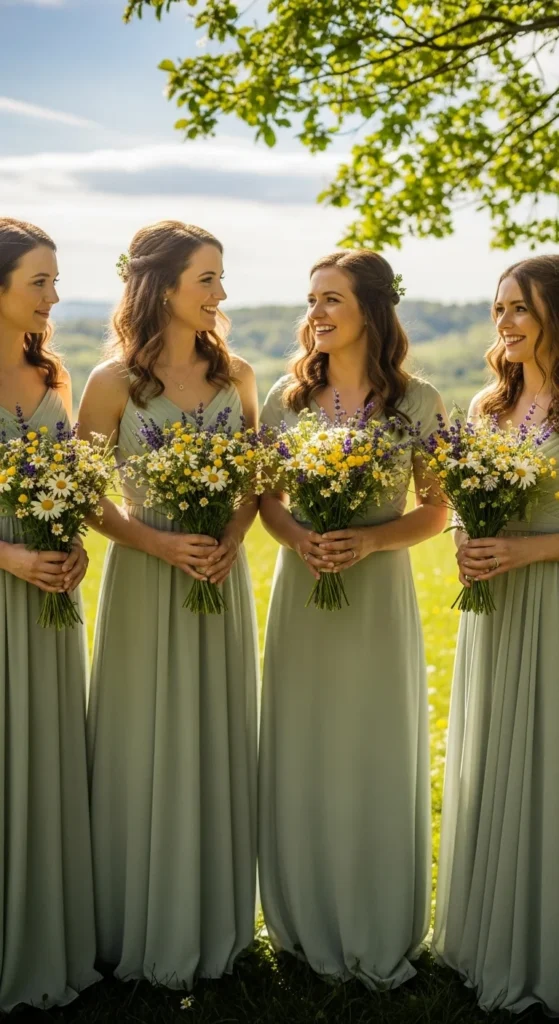 17. Wildflower Bridesmaid Bouquets