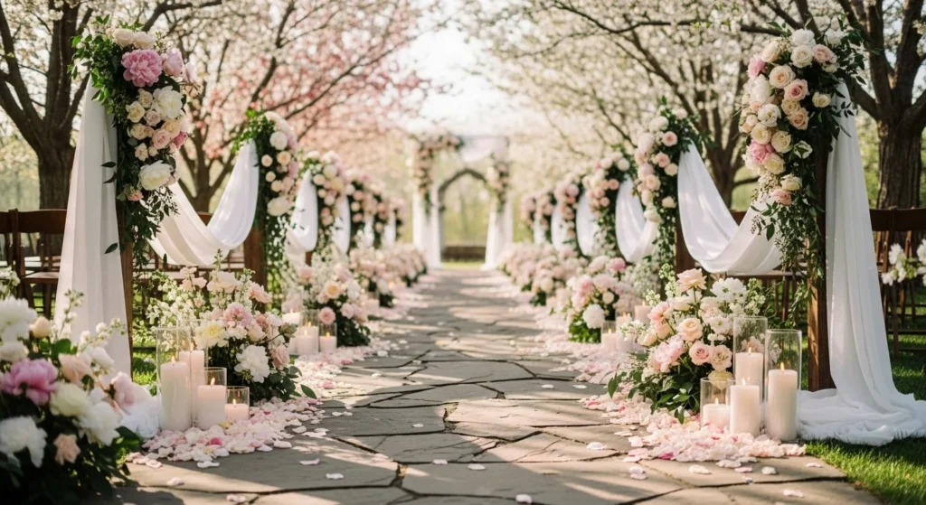 18 Romantic Spring Wedding Aisle Decor Ideas That Set the Perfect Mood (1)