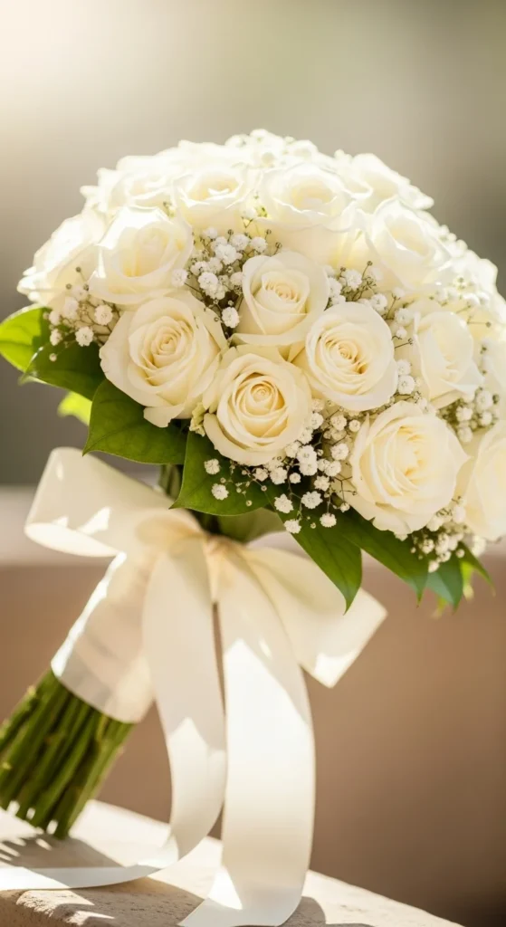 18. Classic Rose and Baby’s Breath