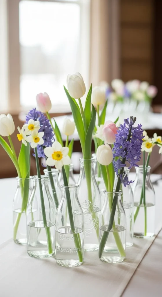18. Milk Bottles with Simple Stems