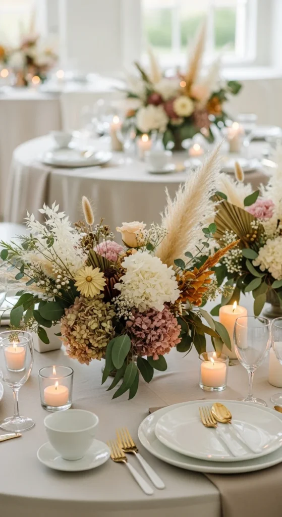 19. Dried Florals Mixed with Greenery