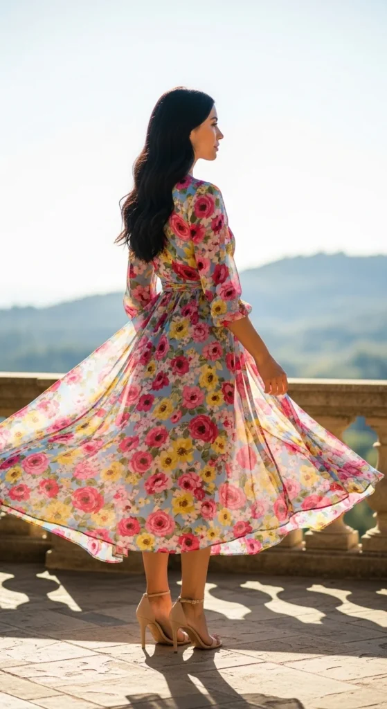 2. Floral Midi Dress