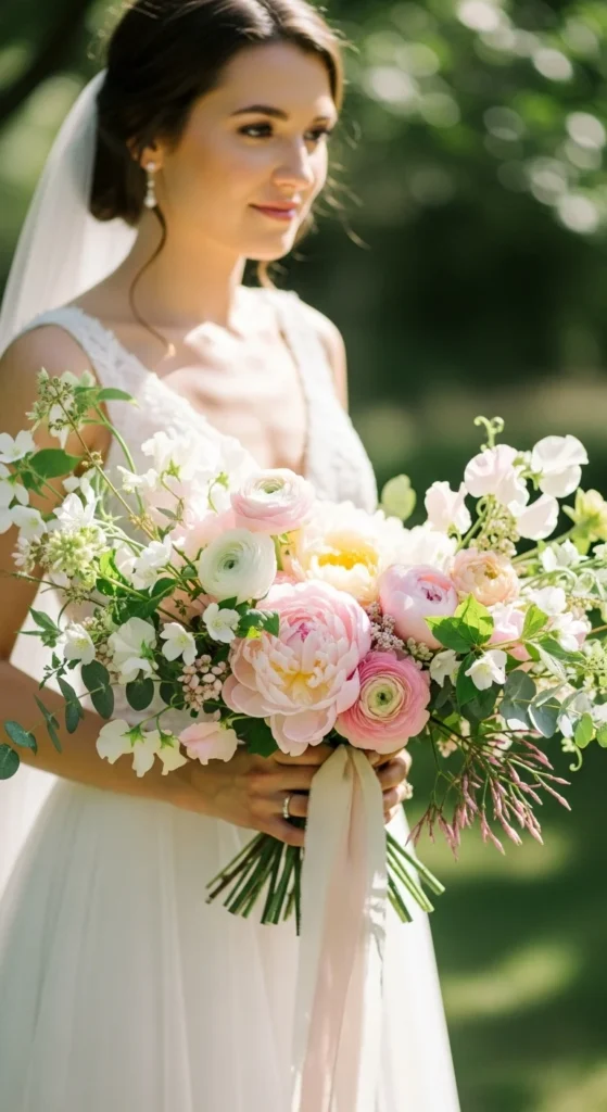 2. Hand-Tied Garden Bridal Bouquet