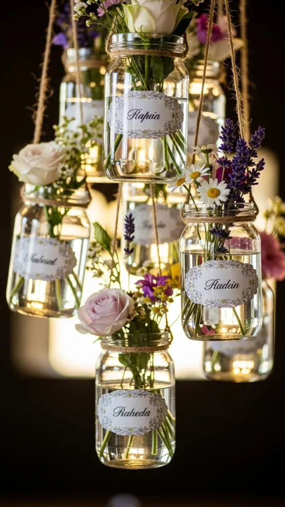 20. Hanging Mason Jars