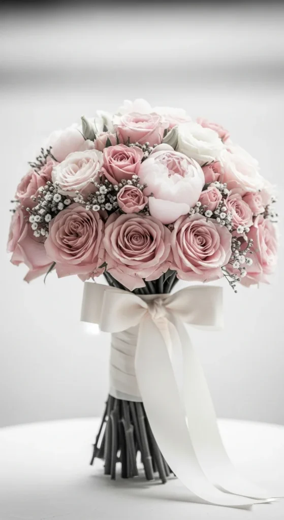 20. Monochrome Blush Bouquet
