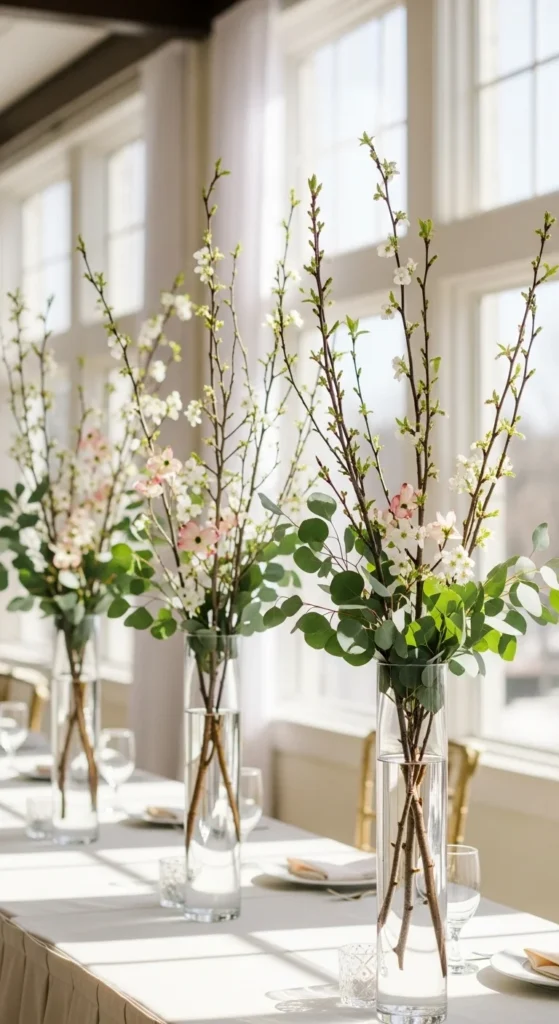 20. Seasonal Branches in Tall Vases