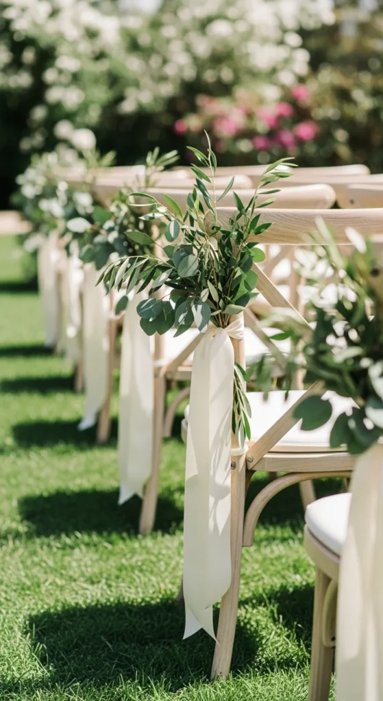 3. Aisle Chair Greenery Ties