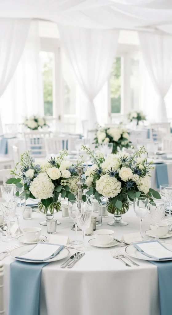 3. Dusty Blue and White