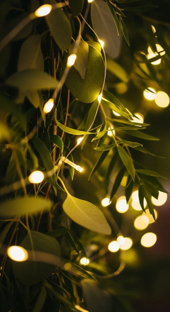 3. Fairy Lights in Greenery