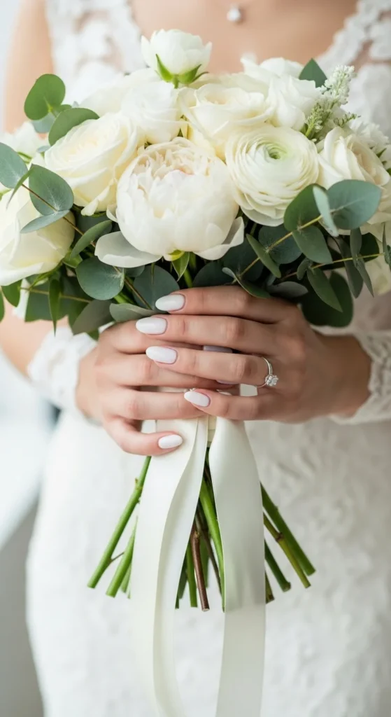 3. Milky White Nails