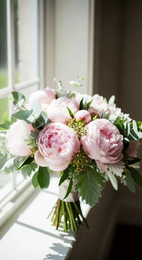 3. Peony-Centered Classic Bouquet