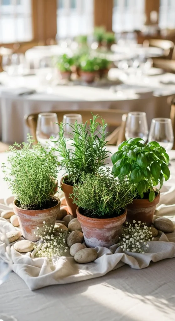 4. Potted Herbs Guests Can Take Home