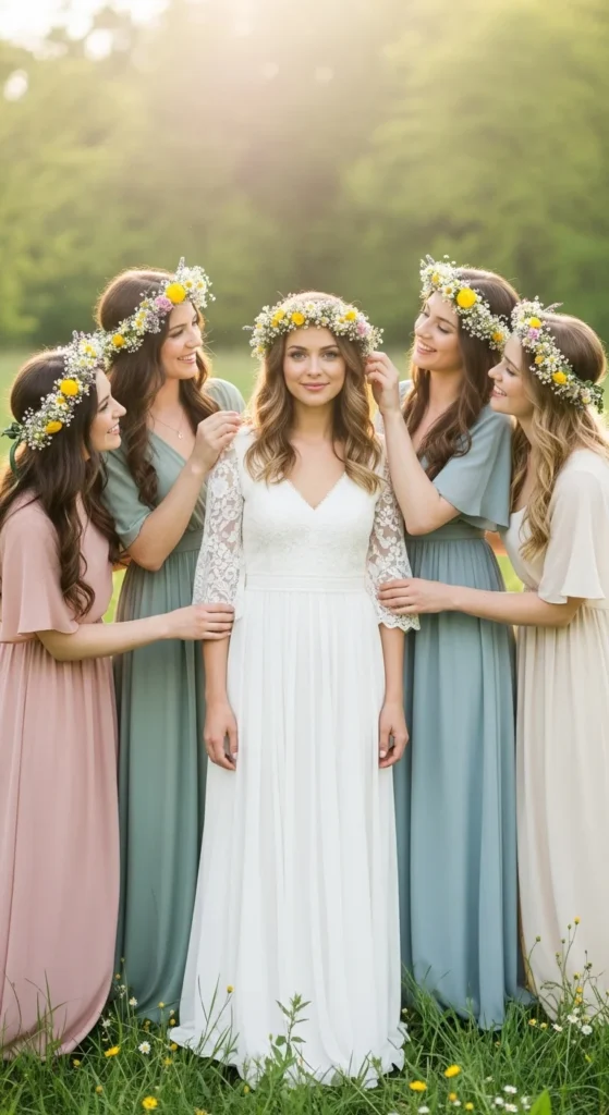 5. Flower Crowns for the Wedding Party