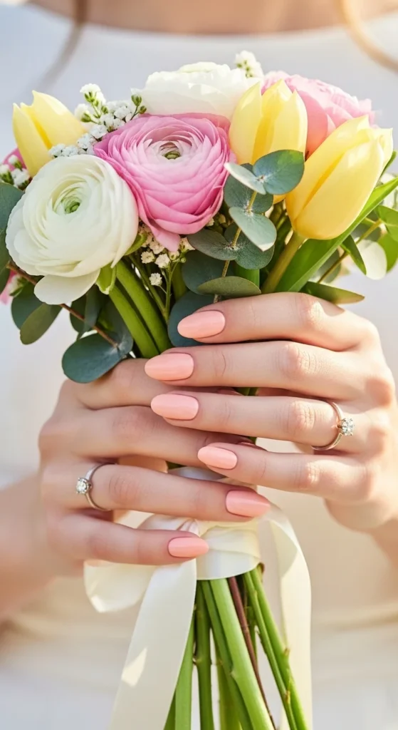 5. Pale Peach Nails