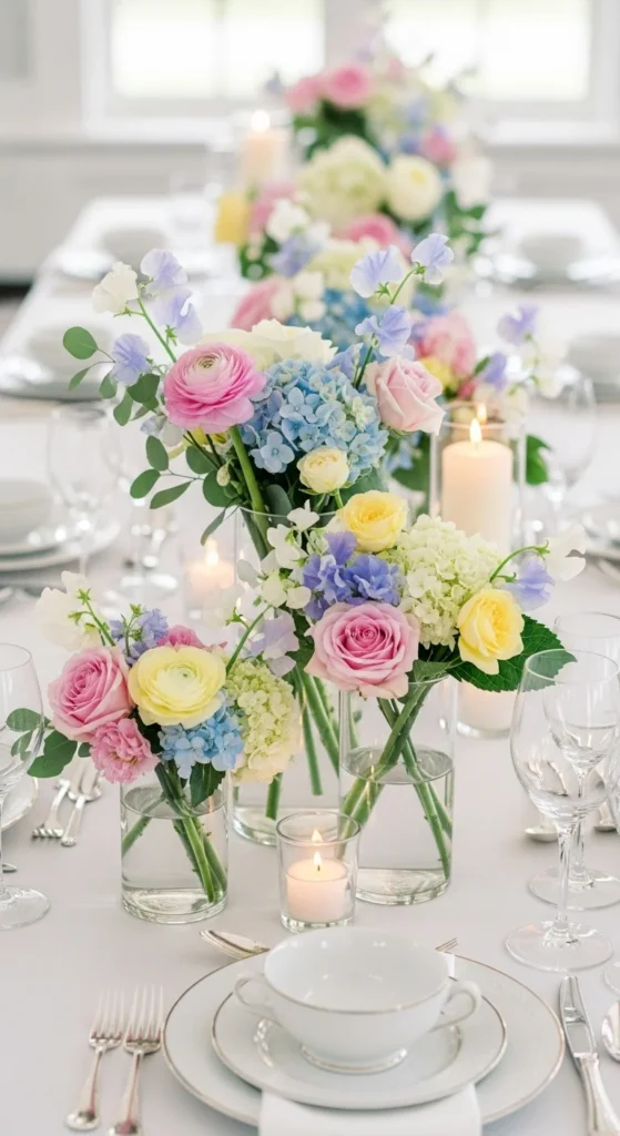 5. Pastel Floral Centerpieces