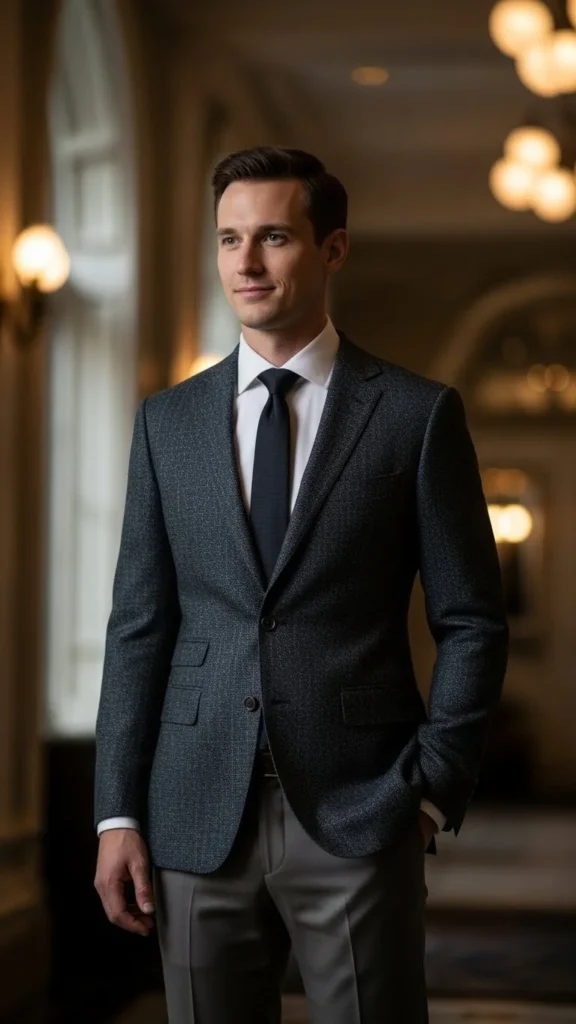 5. Textured Blazer with Dress Pants